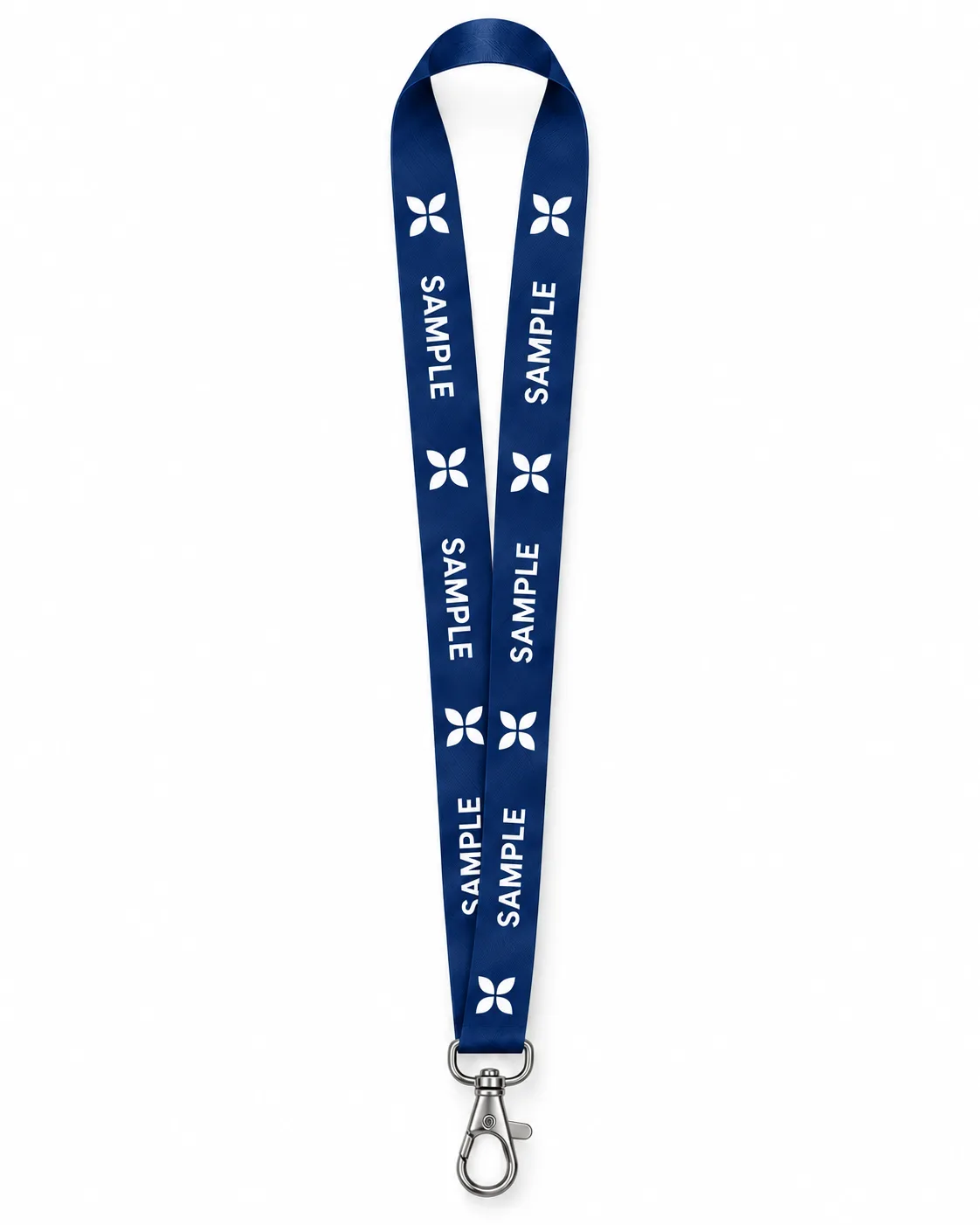 Custom navy lanyard with printed logo